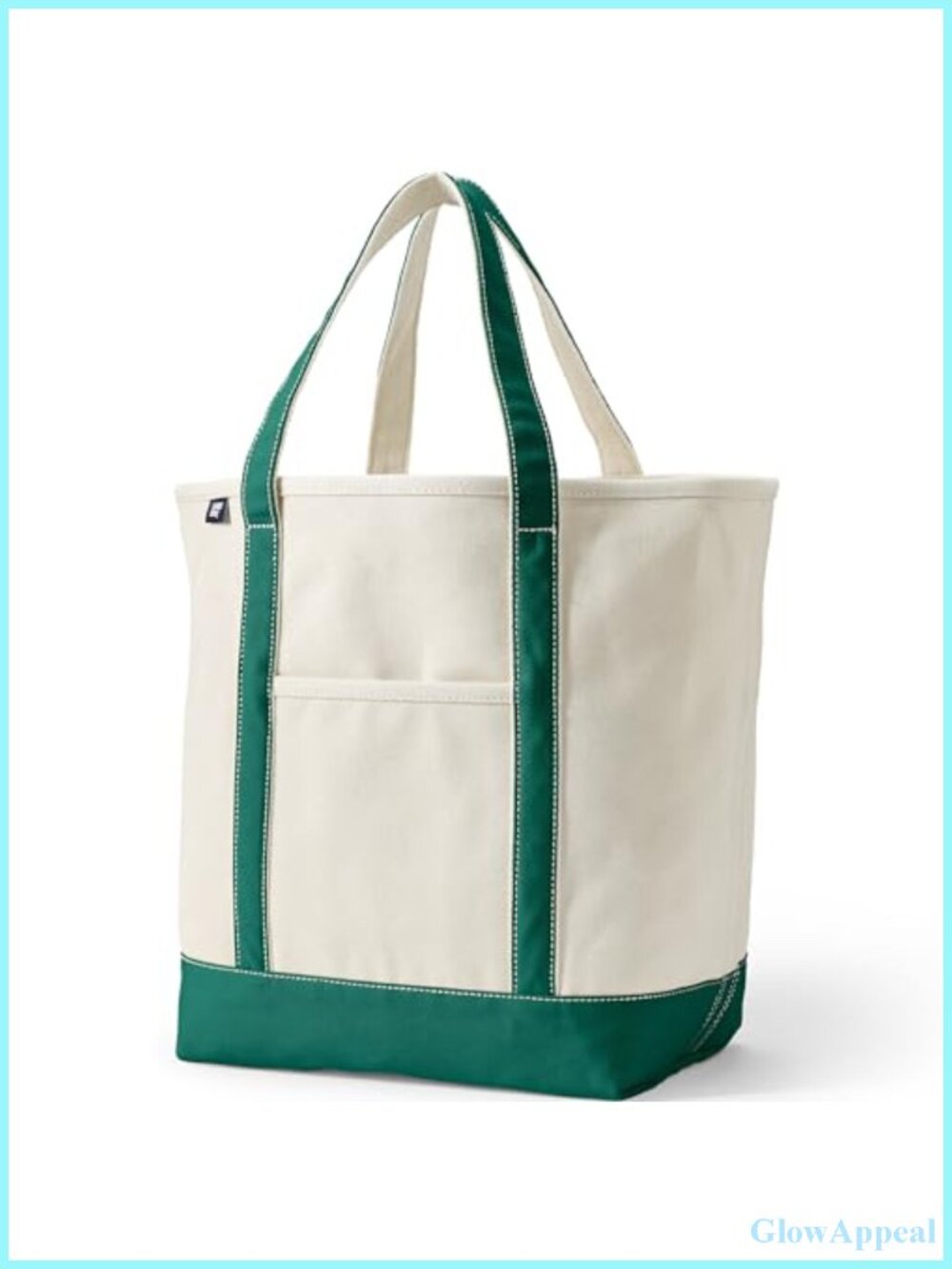 Large Canvas Tote with 5 Pockets, Structured Base, Luggage & Weekend Bag